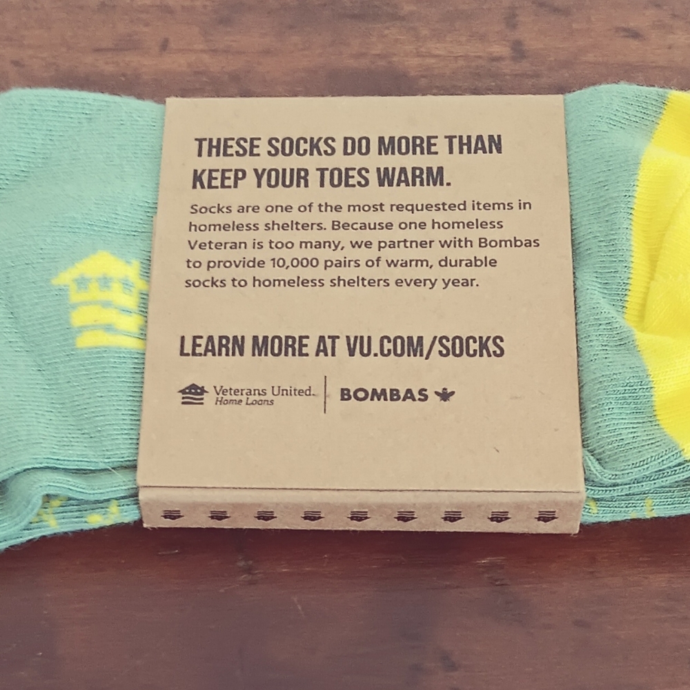 Vetrans United Loan Team Green and Yellow Bombas Socks. ( 2 Pairs) - Picture 3 of 3